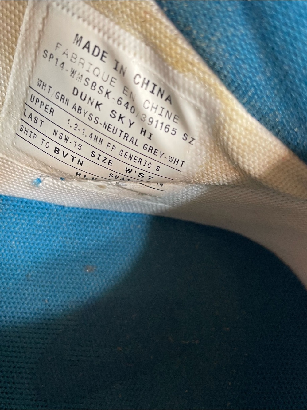 Nike Sky Hi Dunks White and Blue High-Top Wedge Sneakers - Picture 4 of 4
